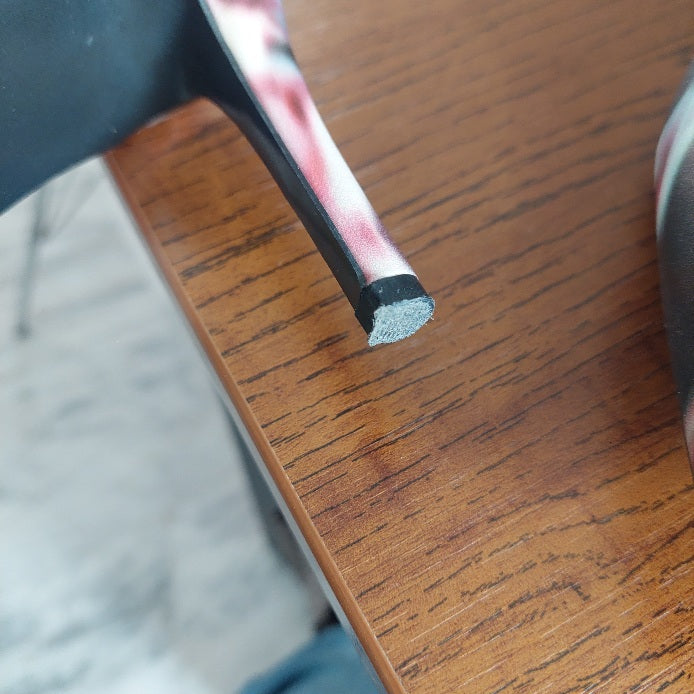 Nine West Black Floral Pattern Heels | Pre Loved |