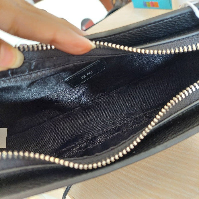 JW PEI Black Leatherette Smart Harlee Shoulder Bag | Brand New |