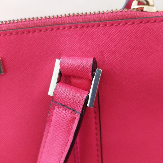 Kate Spade Bright Pink Leather Newbury Lane Satchel Bag | Pre Loved |