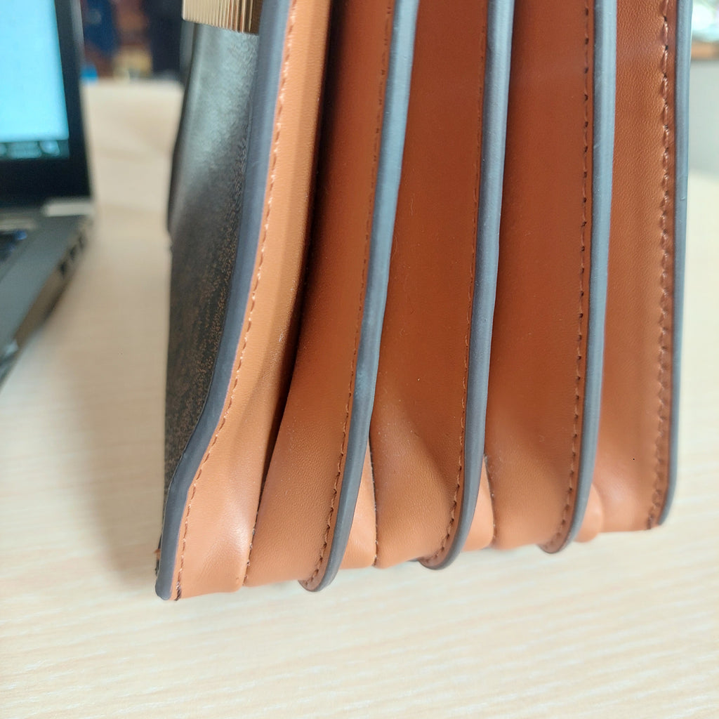 Michael Kors Brown Signature Coated Canvas & Leather Small Mercer Tote Bag | Pre Loved |