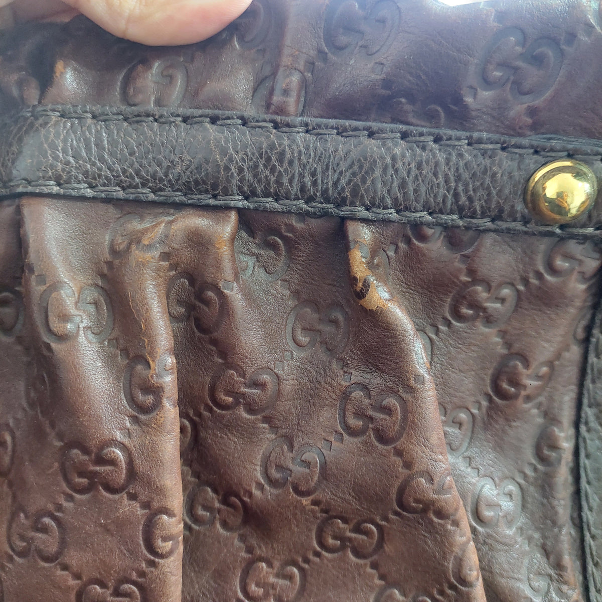 Gucci Brown Guccissima Leather Boston Bag | Pre Loved |