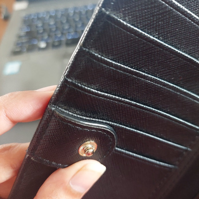 Kate Spade Cream & Black Leather Stacy Laurel Way Wallet | Pre Loved |