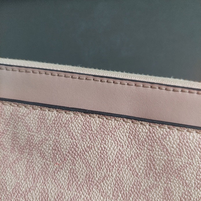Michael Kors Pink Signature Logo Medium Wristlet | Pre Loved |