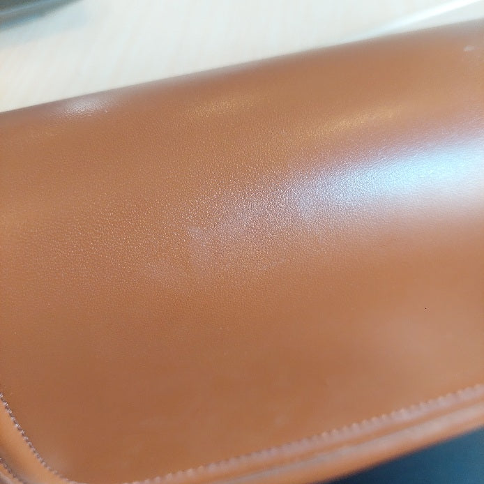 ZARA Tan Leatherette Saddle Crossbody Bag | Pre Loved |