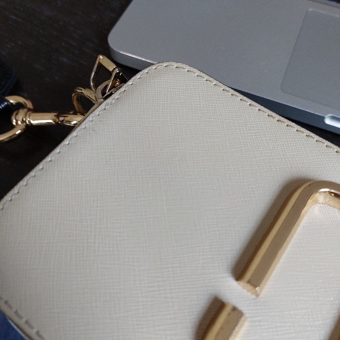 Marc Jacobs Beige & Black Multi Snapshot Crossbody Bag | Pre Loved |