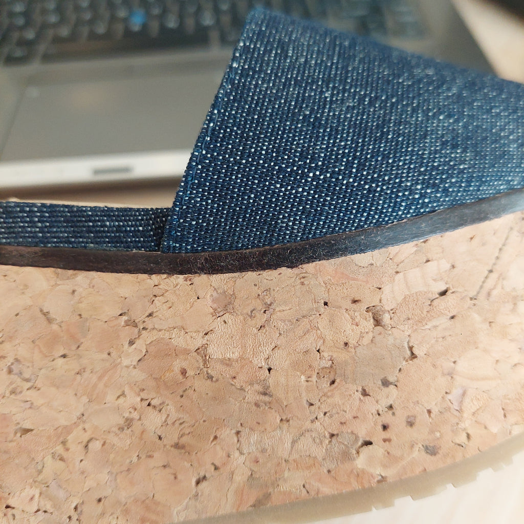 Jimmy Choo 'Deedee 80' Denim & Cork Wedges | Brand New |