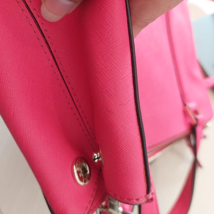 Kate Spade Bright Pink Leather Newbury Lane Satchel Bag | Pre Loved |