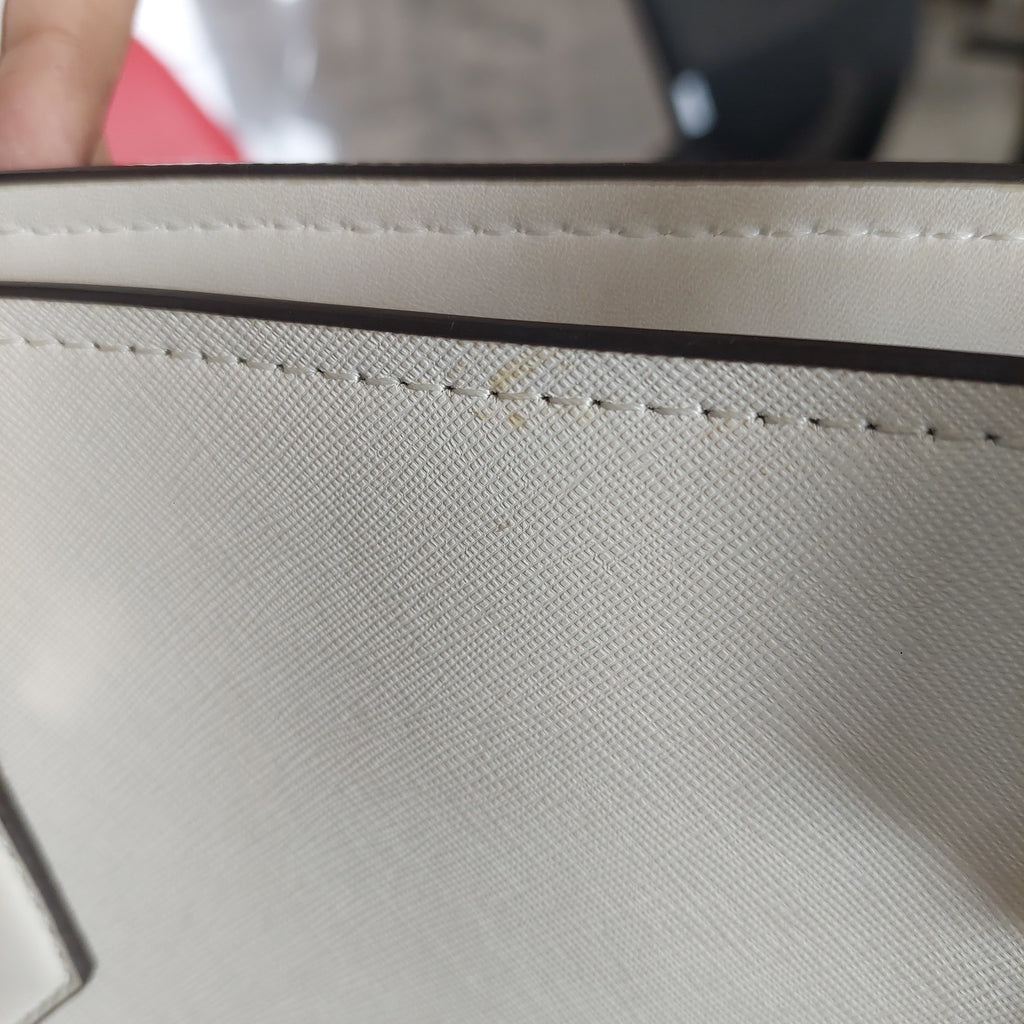 Michael Kors White “HOPE” Large Leather Satchel Bag | Pre Loved |