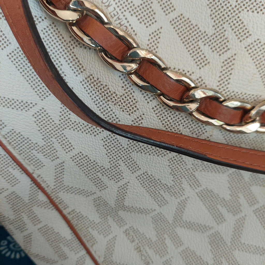 Michael Kors Vanilla Monogram Chain Tote | Pre Loved |