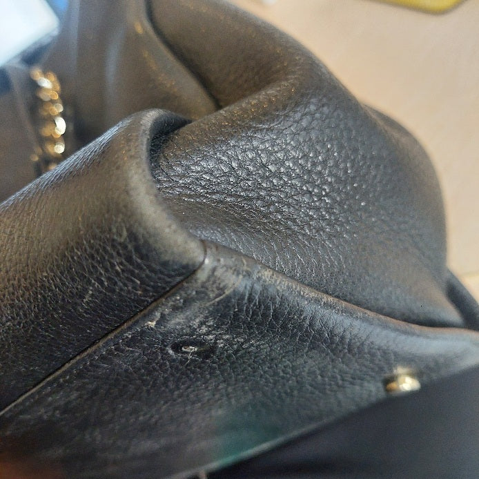 Kate Spade Black Leather Triple Compartment Shoulder Bag | Pre Loved |