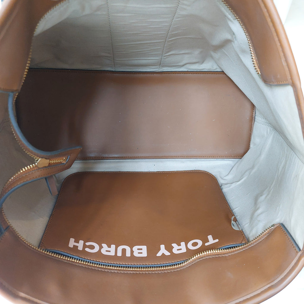 Tory Burch Light Umber Gemini Link Tote Bag | Pre Loved |