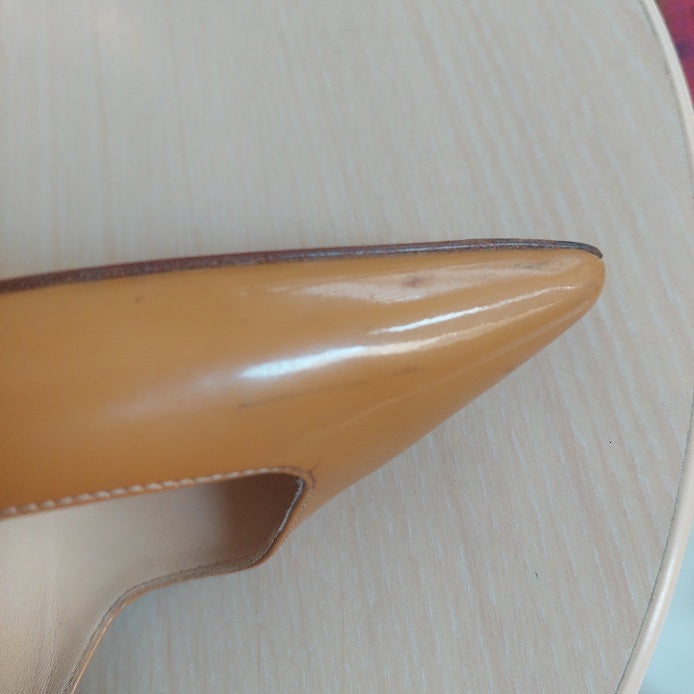 Christian Louboutin Fleuve 100 Nude Patent Leather Pumps | Pre Loved |