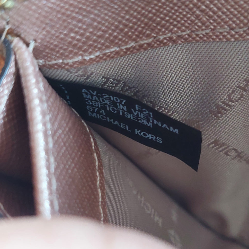 Michael Kors Rose Gold Jet Set Charm Zip Around Wallet | Pre Loved |