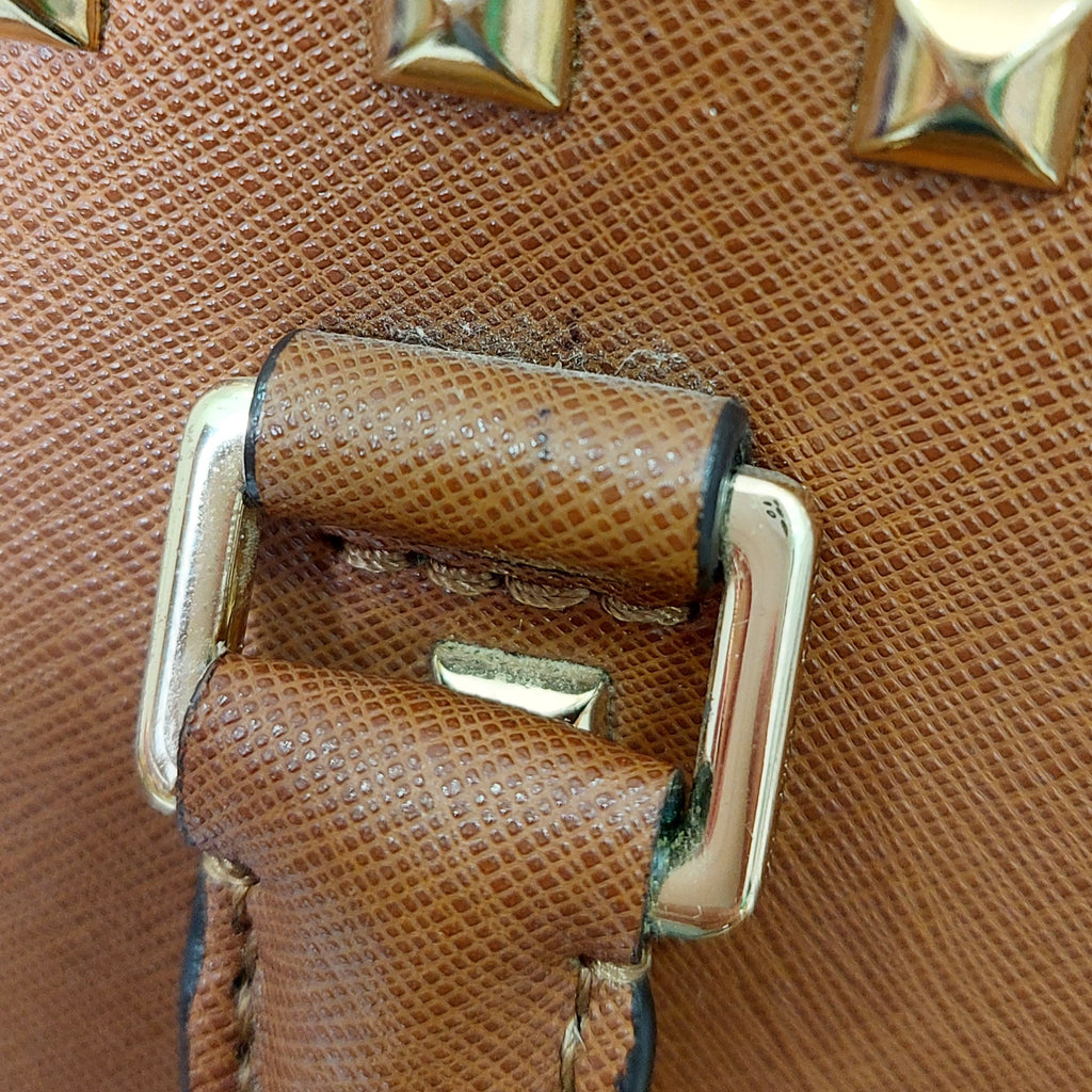 Michael Kors Brown Saffiano Studded Tote Bag | Pre Loved |