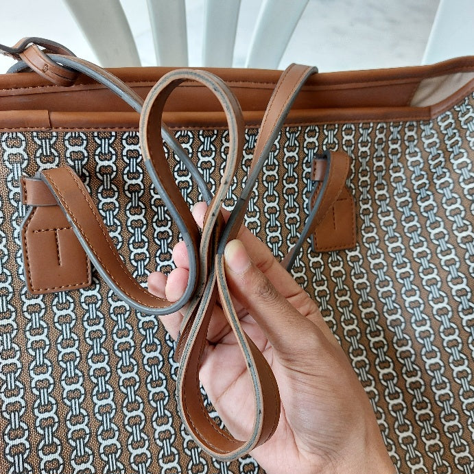 Tory Burch Light Umber Gemini Link Tote Bag | Pre Loved |