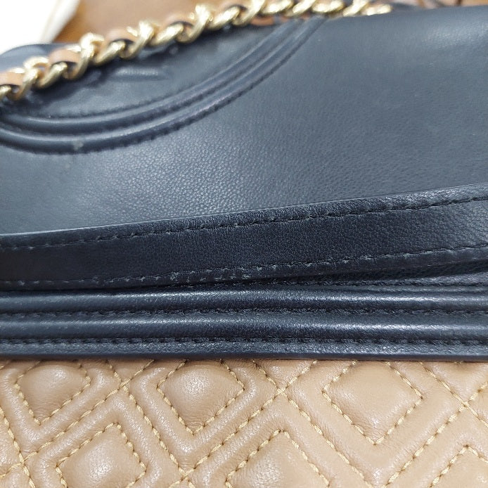 Tory Burch Tri Color Quilted Leather Fleming Shoulder Bag | Pre Loved |