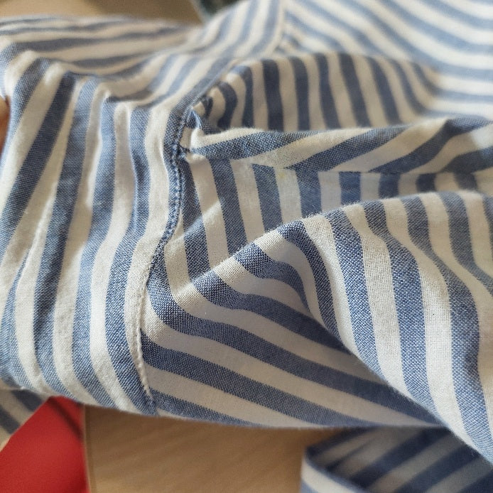 Zara Blue & White Striped Collared Shirt | Pre Loved |