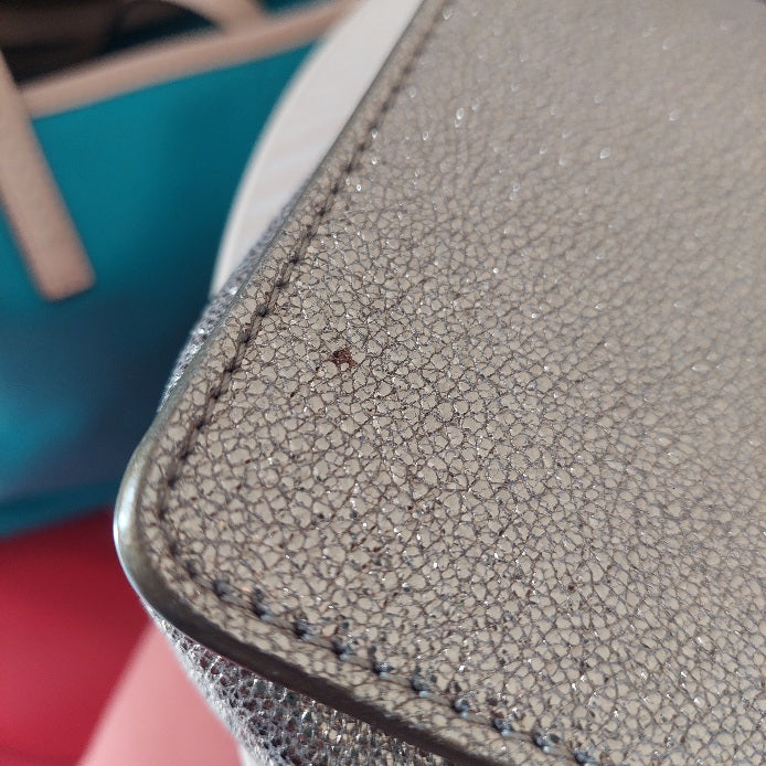 Jimmy Choo Rebel Mini Glitter Gold Leather Crossbody Bag | Pre Loved |