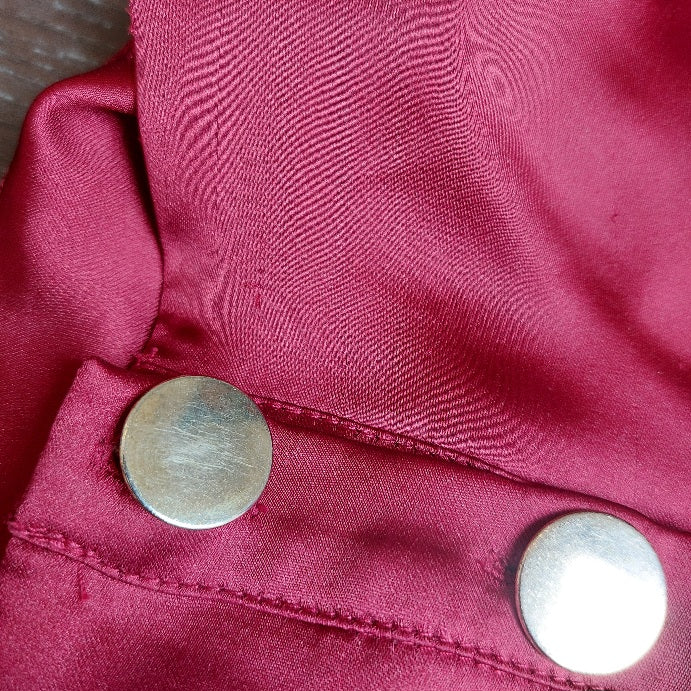 ZARA Red Satin Gold Button Poncho Top | Gently Used |