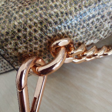 Michael Kors Rose Gold Mott Lizard-Embossed Leather Crossbody Bag | Gently Used |