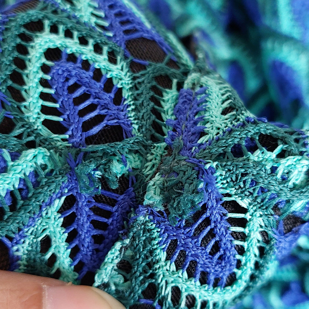 Maje Blue & Green Crochet Knee Length Dress | Pre Loved |