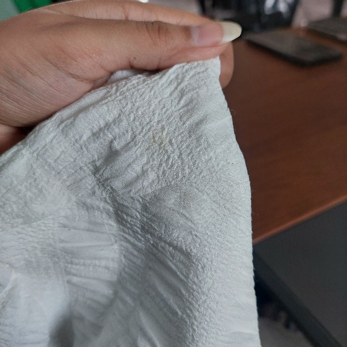 Zara White Textured Knee Length Frock | Gently Used |