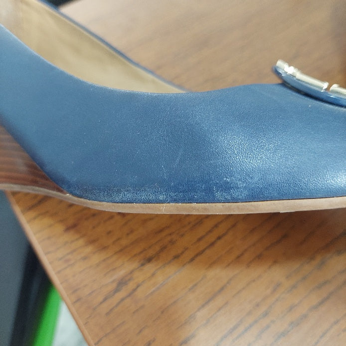 Tory Burch Blue Claire Open Toe Wedges | Pre Loved |