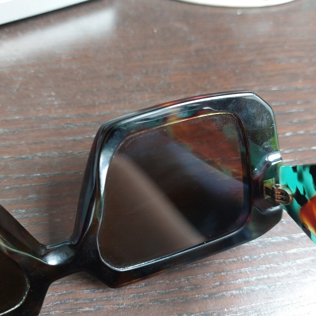 Prada Dark Brown Tortoise 2AU06B Rectangle Sunglasses | Pre Loved |
