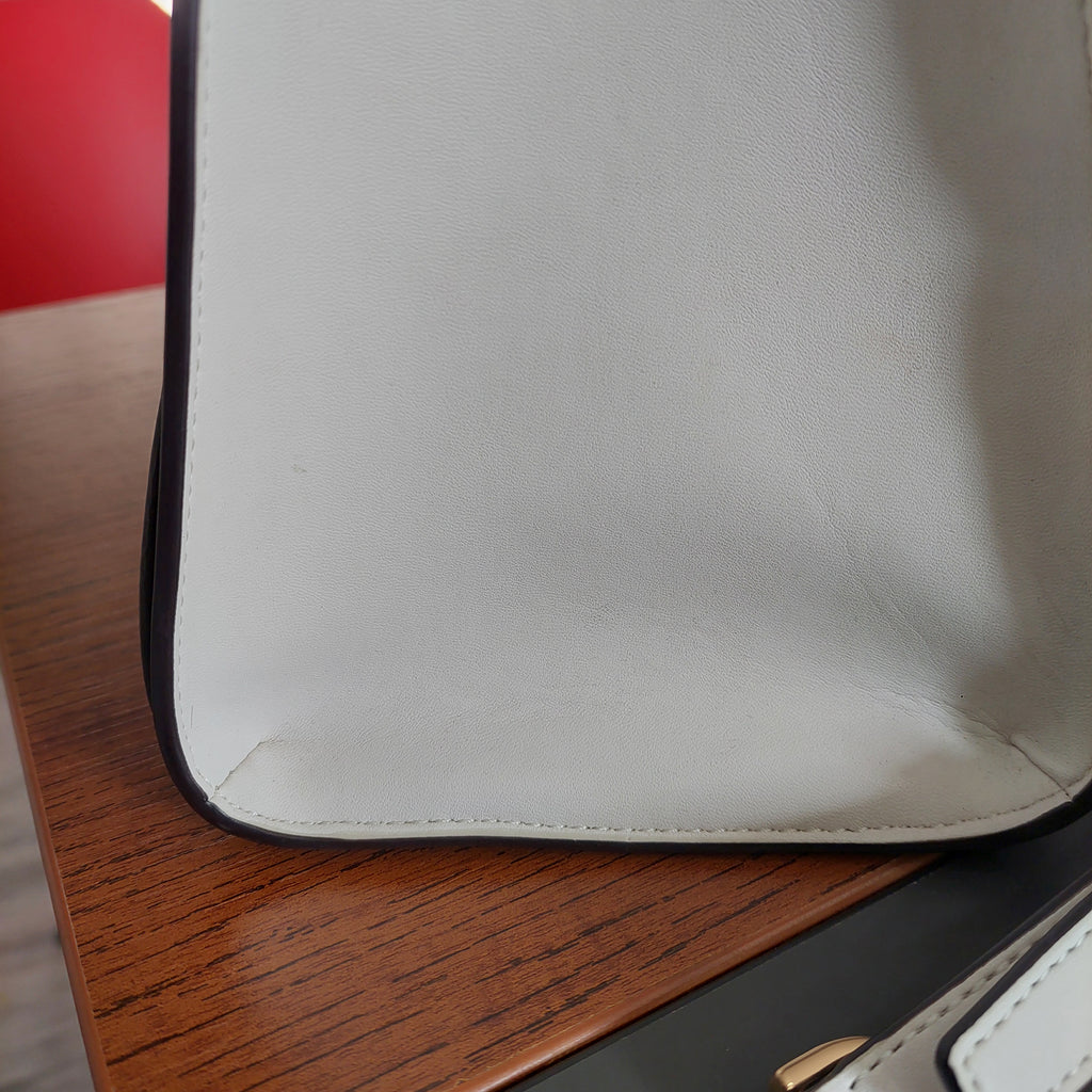 Michael Kors White “HOPE” Large Leather Satchel Bag | Pre Loved |