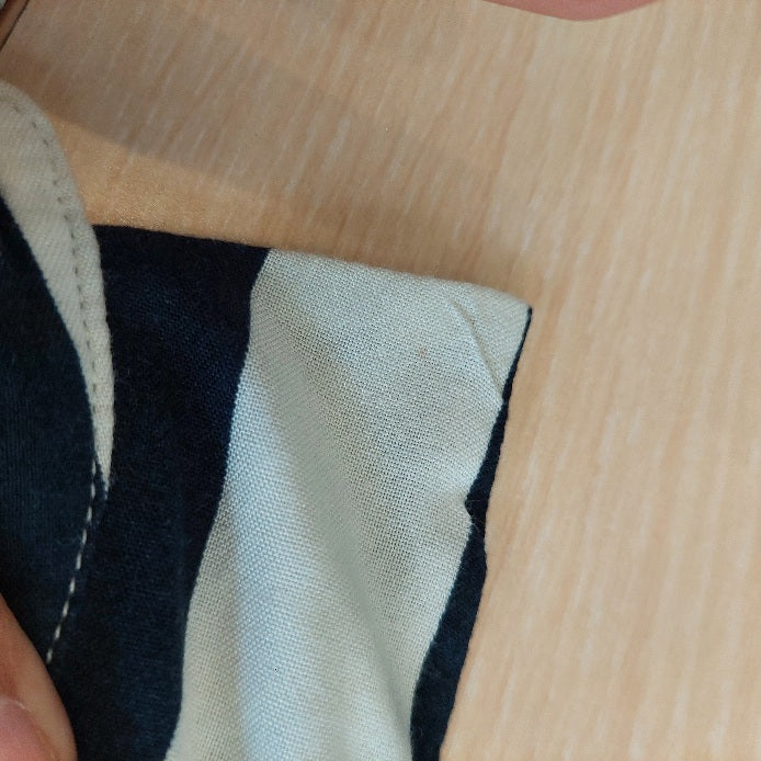 H&M Navy & White Striped Button Down Shirt | Pre Loved |