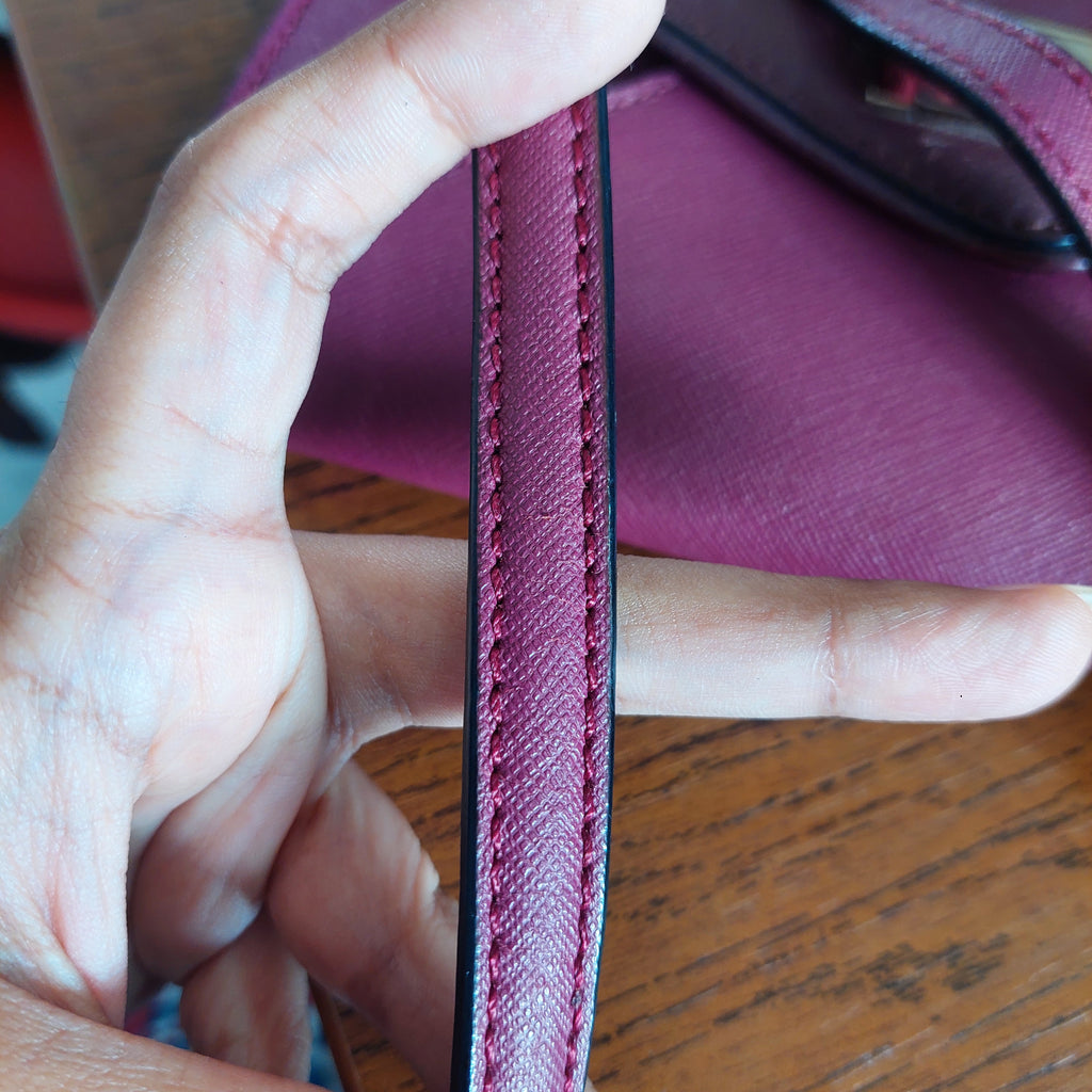 Kate Spade Burgundy Leather Wesley Place Natalie Crossbody Bag | Pre Loved |