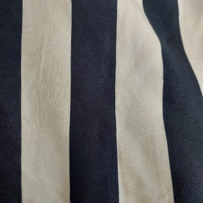 H&M Navy & White Striped Button Down Shirt | Pre Loved |