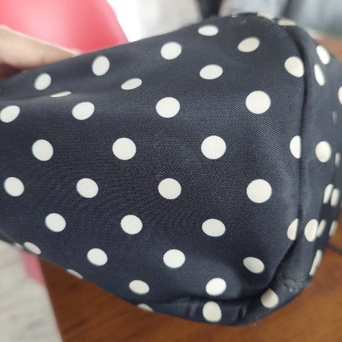 Kate Spade Black Polka Dot Leather Trim Backpack | Pre Loved |