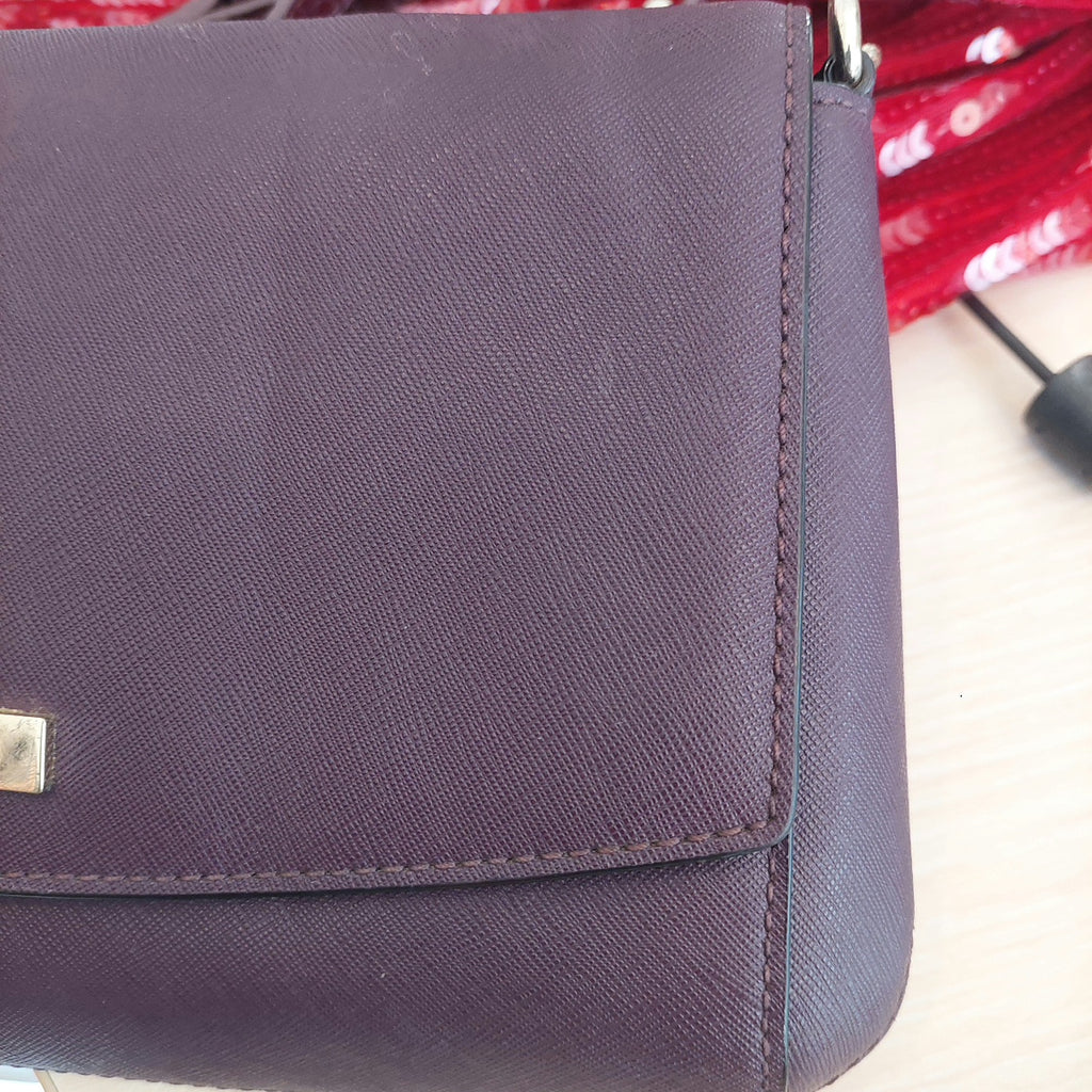 Kate Spade Purple Leather Shoulder Bag | Pre Loved |