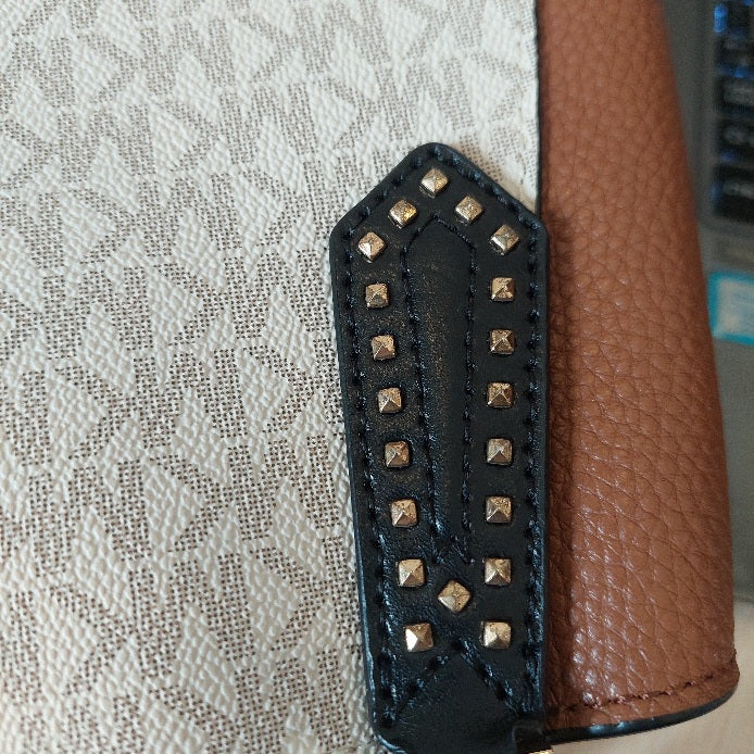 Michael Kors Kimberly Vanilla Studded Small Satchel Bag | Gently Used |