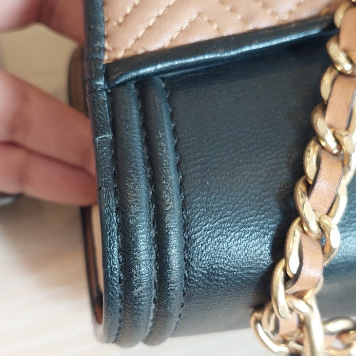 Tory Burch Tri Color Quilted Leather Fleming Shoulder Bag | Pre Loved |