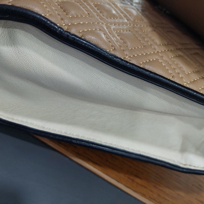 Tory Burch Tri Color Quilted Leather Fleming Shoulder Bag | Pre Loved |