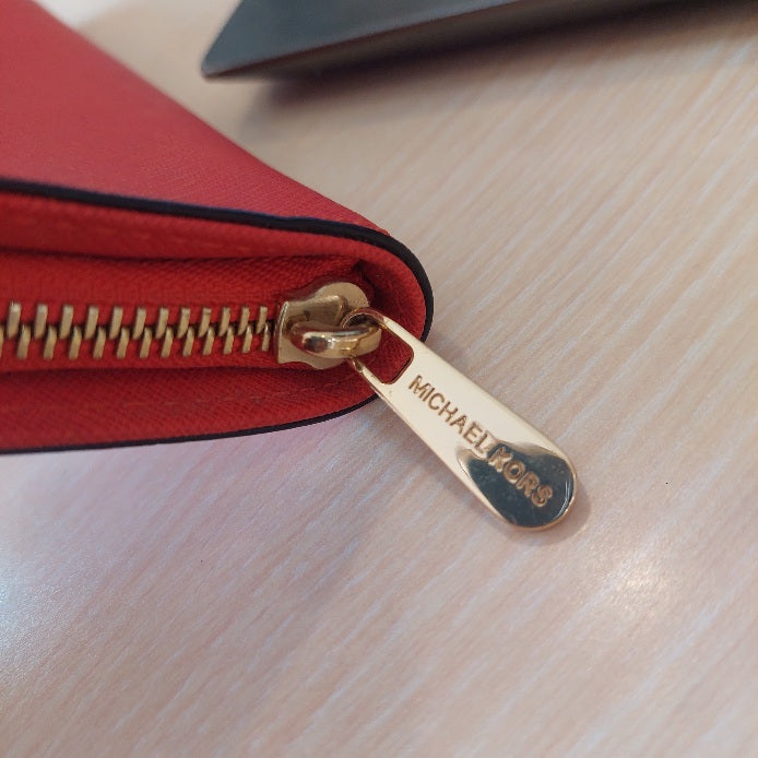Michael Kors Red Leather Hamilton Wallet | Pre Loved |