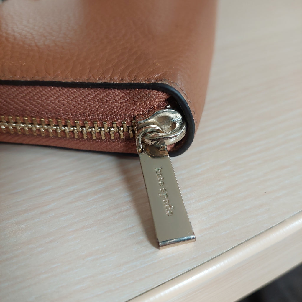 Kate Spade Brown Leather 'Leila' Large Continental Wallet | Pre Loved |