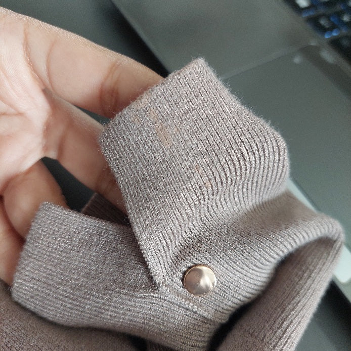 Zara Grey Gold Button Top | Pre Loved |