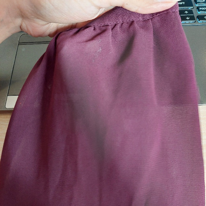 H&M Purple Pleated Button Down Sheer Top | Pre Loved |