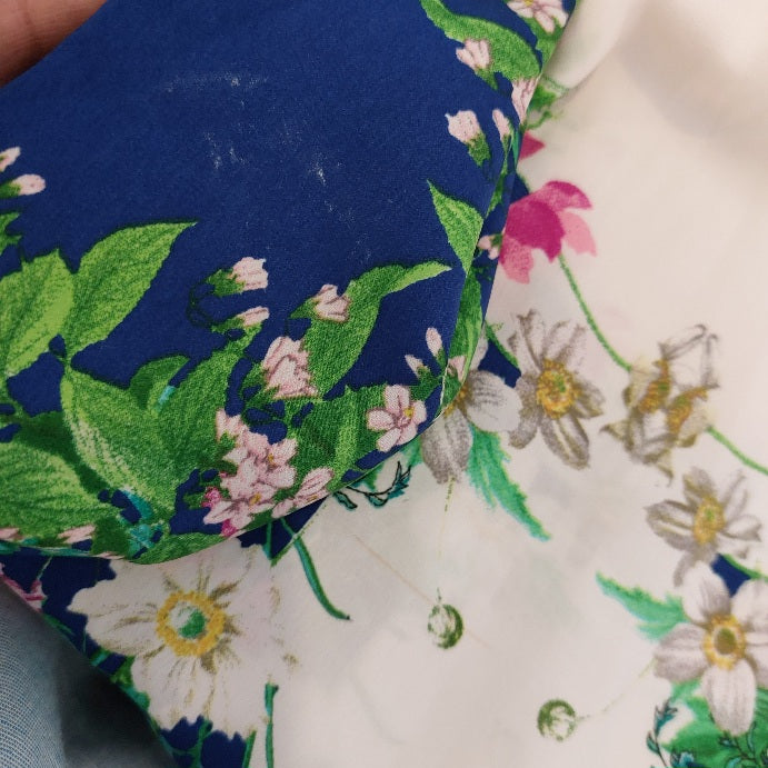 ZARA Blue & White Floral Cap-sleeves Long Tunic | Brand New |