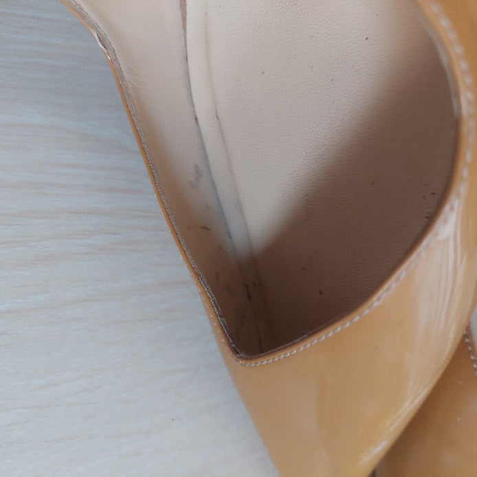 Christian Louboutin Fleuve 100 Nude Patent Leather Pumps | Pre Loved |