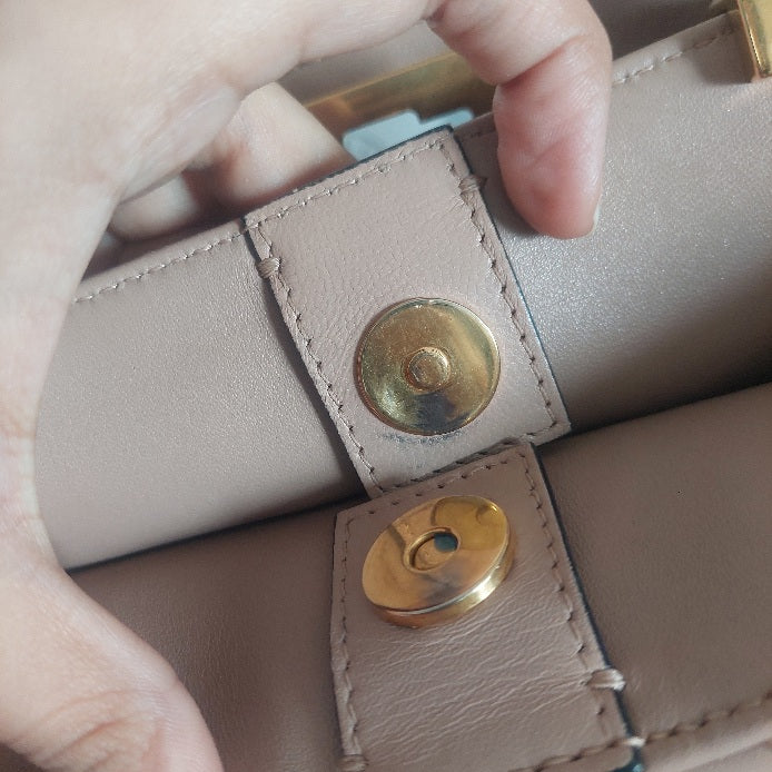 Valentino Rose Cannelle Leather Medium Roman Stud Top Handle Bag | Pre Loved |