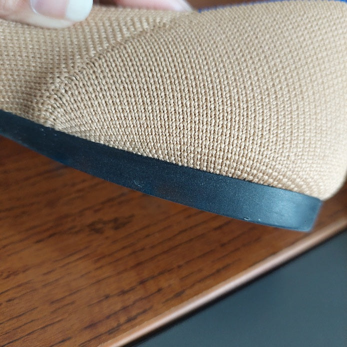 Rothy's 'The Point' Tan & Black Pointed Flats | Gently Used |