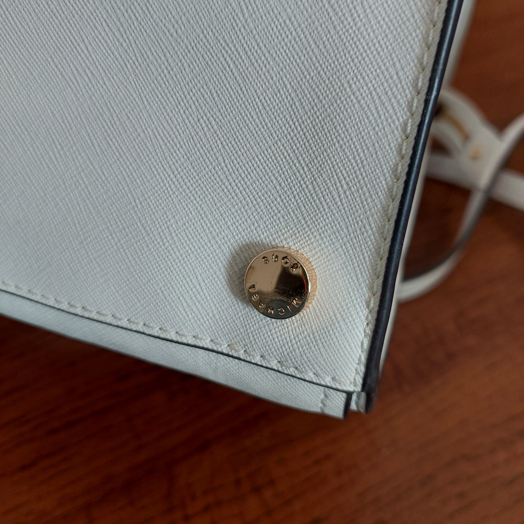 Michael Kors White “HOPE” Large Leather Satchel Bag | Pre Loved |