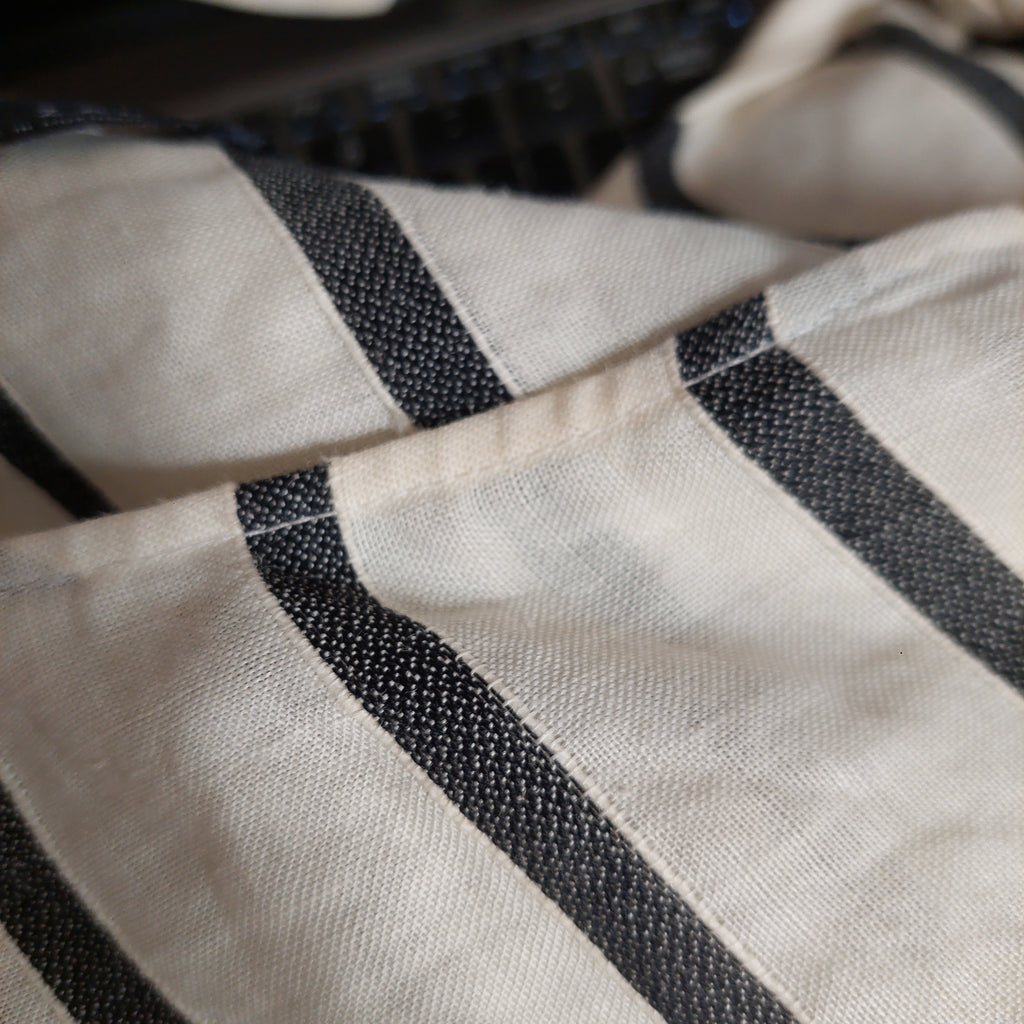 Zara Cream & Black Striped Tie Up Detail Top | Pre Loved |
