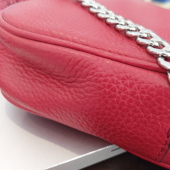 Michael Kors Red Fulton Large EW Pebbled Leather Crossbody Bag | Pre Loved |