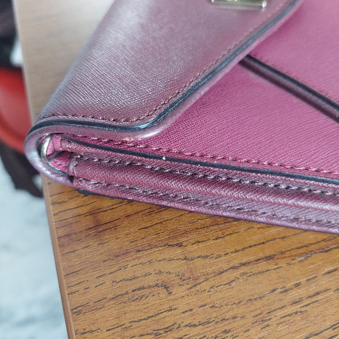 Kate Spade Burgundy Leather Wesley Place Natalie Crossbody Bag | Pre Loved |