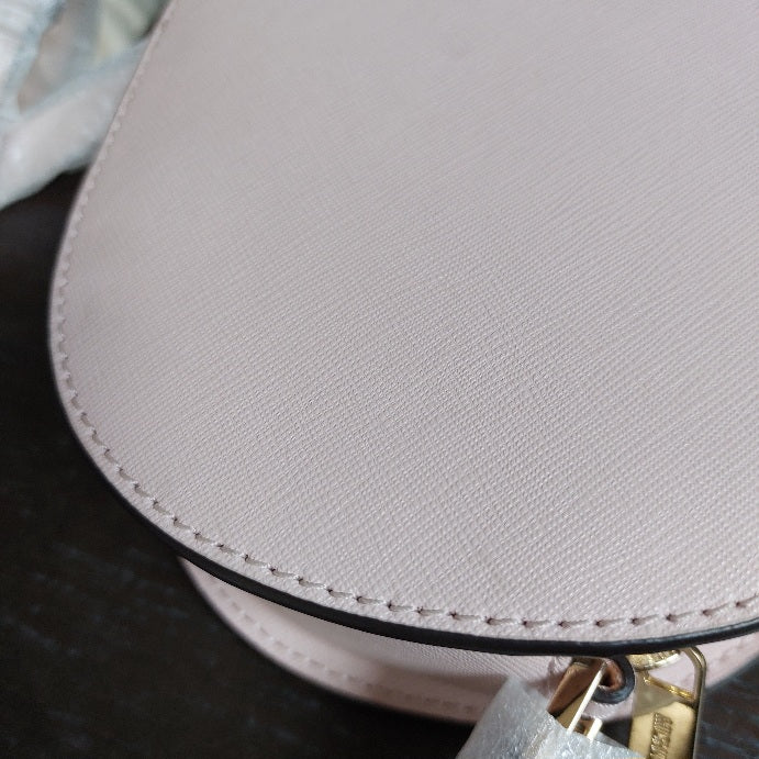 Michael Kors Light Pink Saffiano Leather Jet Set Oval Crossbody Bag | Like New |